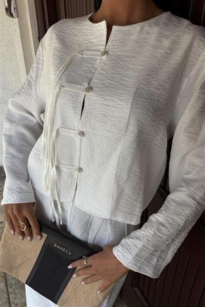 Önü İnce Kordon Detaylı Ve Double Paça Pantolonlu Takım 10180