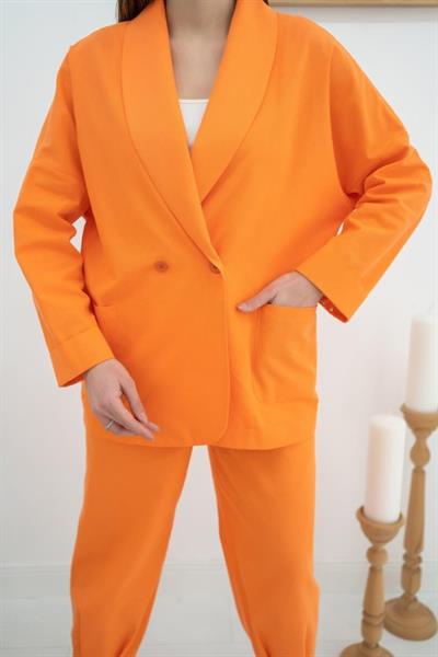 Oranj Ceket Ve Pantolon Takım
