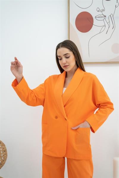 Oranj Ceket Ve Pantolon Takım