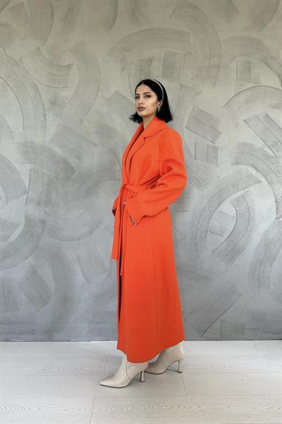 Oranj Kuşaklı Midi Kaban