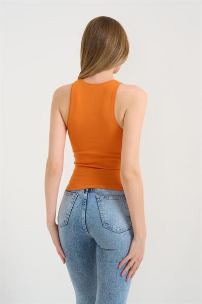 Örme Bisiklet Yaka Atlet - Oranj