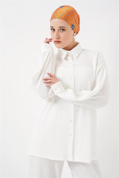 Örme Tesettür Alt Üst Takım 6711 - Beyaz