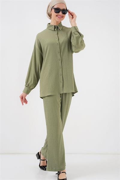 Örme Tesettür Alt Üst Takım 6711 - Çağla