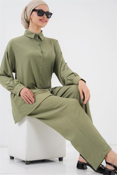 Örme Tesettür Alt Üst Takım 6711 - Çağla