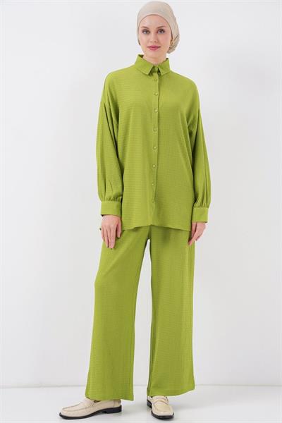 Örme Tesettür Alt Üst Takım 6711 - E.Yeşil