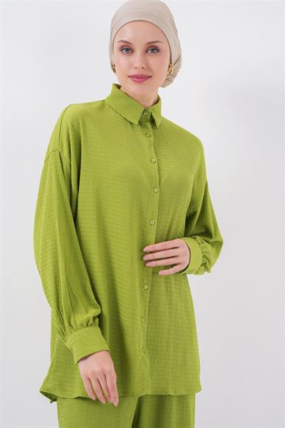 Örme Tesettür Alt Üst Takım 6711 - E.Yeşil