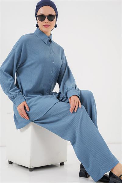 Örme Tesettür Alt Üst Takım 6711 - İndigo