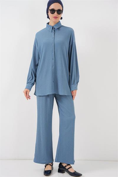 Örme Tesettür Alt Üst Takım 6711 - İndigo