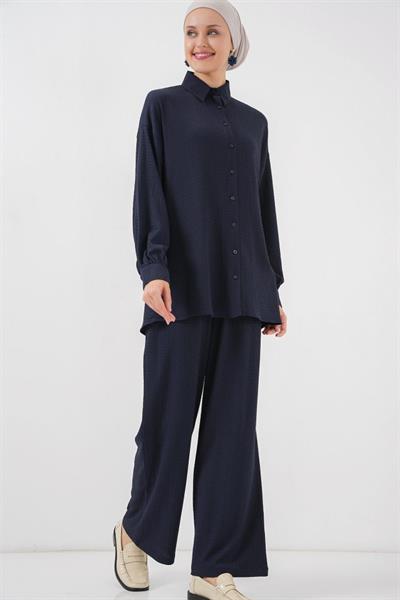 Örme Tesettür Alt Üst Takım 6711 - Lacivert