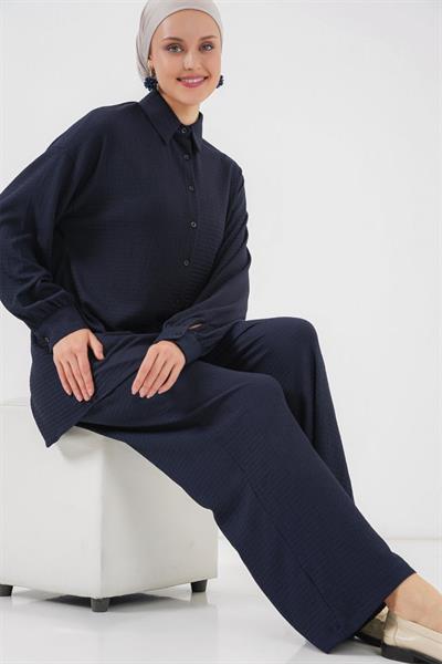 Örme Tesettür Alt Üst Takım 6711 - Lacivert