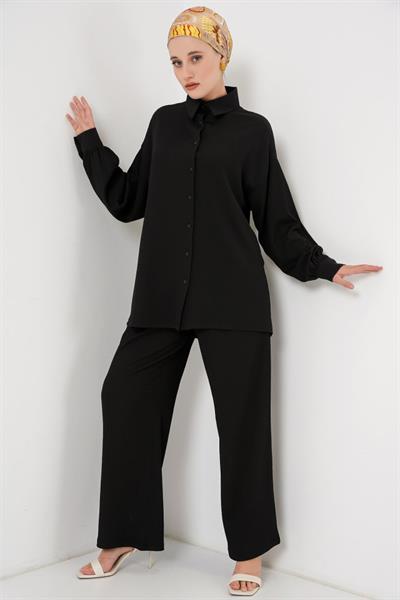 Örme Tesettür Alt Üst Takım 6711 - Siyah
