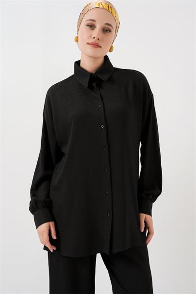 Örme Tesettür Alt Üst Takım 6711 - Siyah