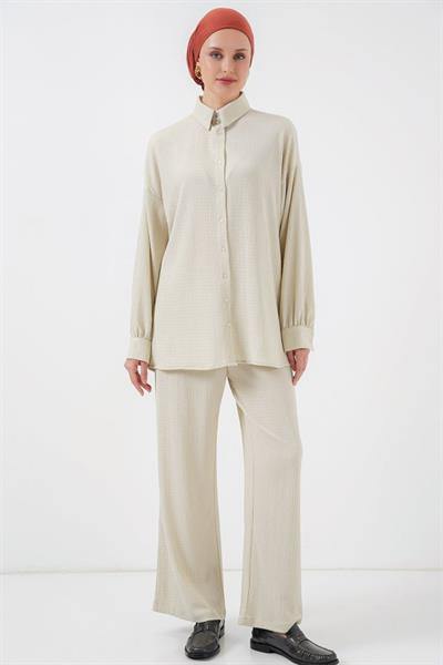 Örme Tesettür Alt Üst Takım 6711 - Taş