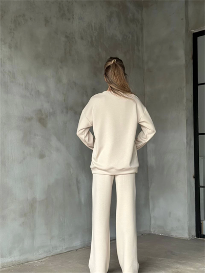 Osy Modal Yumuşak Dokulu Kumaş Bisiklet Yaka Takım- Beyaz