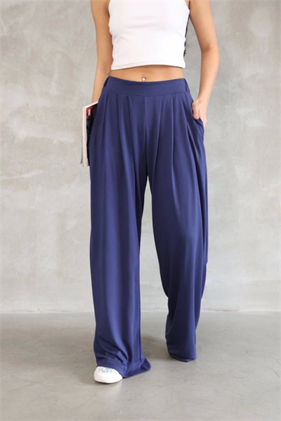 Osy Modal Yumuşak Dokulu Kumaş Boru Paça Salaş Eşofman - Lacivert