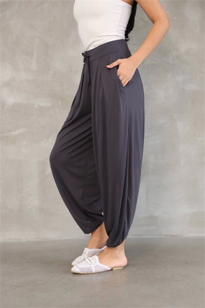 Osy Modal Yumuşak Dokulu Kumaş Şalvar Pantalon - Antrasit