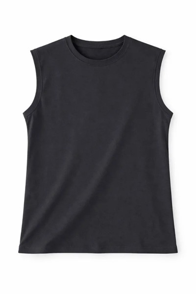 Oversize Atlet Salaş Kalıp Bisiklet Yaka Basic Yazlık Spor Bluz - Füme