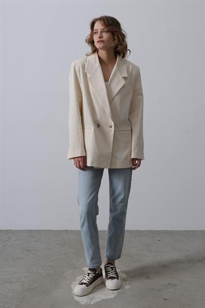 Oversize Blazer Ceket - Natür