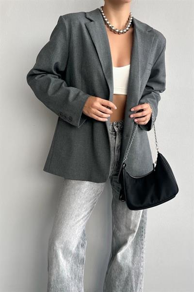 Oversize Ceket - Gri