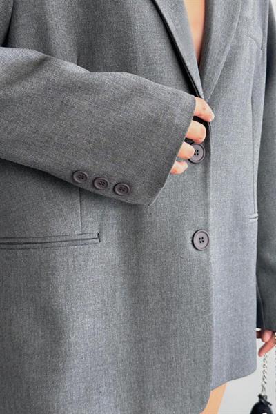 Oversize Ceket - Gri