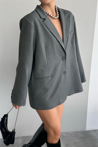 Oversize Ceket - Gri