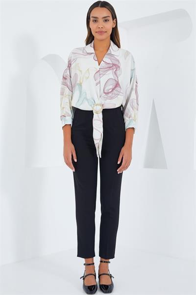 Oversize Dökümlü Crop Saten Gömlek 906 - Gül Kurusu