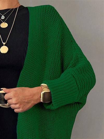 Oversize Kalıp Cepli Salaş Triko Hırka