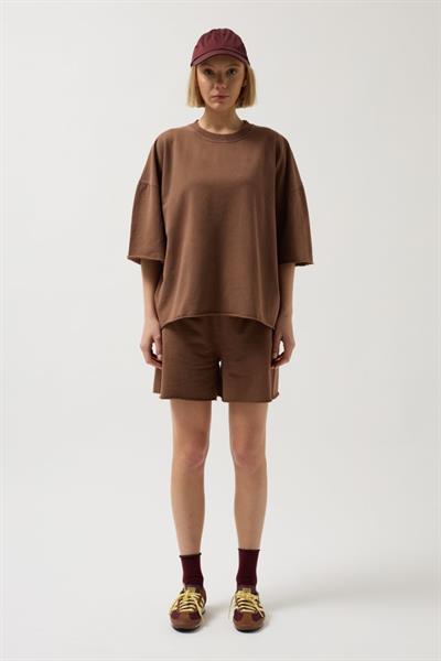 Oversize Lazer Kesim Bisiklet Yaka T-Shirt