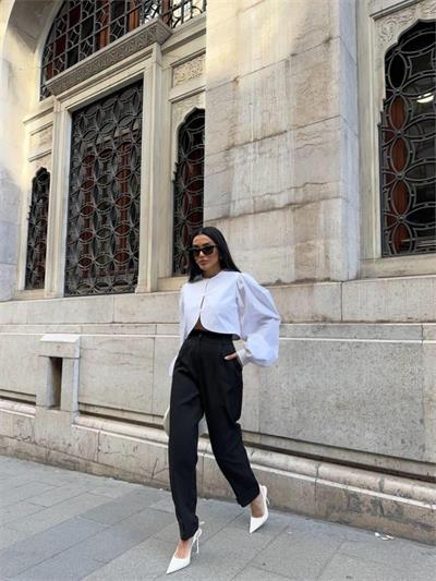 PAÇASI CIRTLI PANTOLON - Siyah