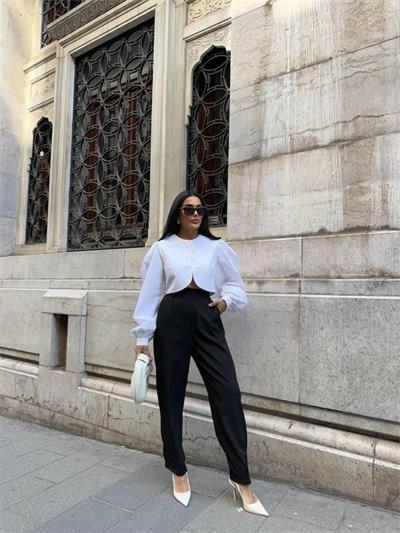 PAÇASI CIRTLI PANTOLON - Siyah