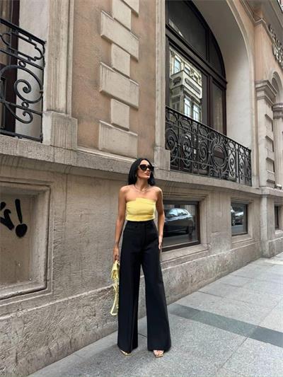 PANTOLON KAPALI CEP DETAYLI SALAŞ PANTOLON - Siyah