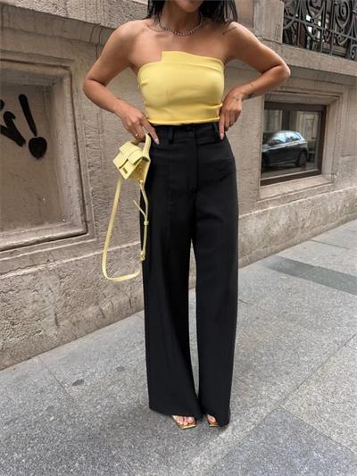 PANTOLON KAPALI CEP DETAYLI SALAŞ PANTOLON - Siyah