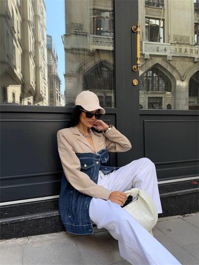 PARÇALI CEKET ÜST ATLAS - ALT KOT - Bej