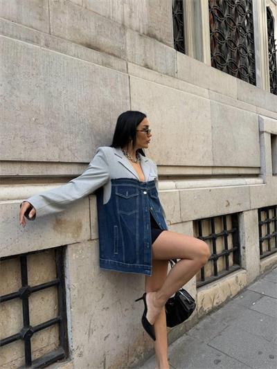 PARÇALI CEKET ÜST ATLAS - ALT KOT - Gri