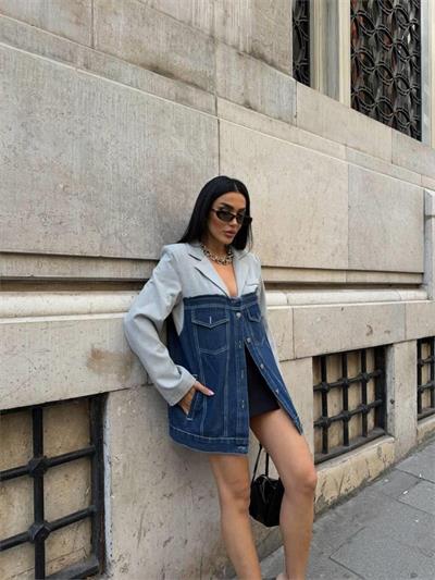 PARÇALI CEKET ÜST ATLAS - ALT KOT - Gri