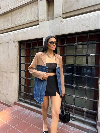 PARÇALI CEKET ÜST ATLAS - ALT KOT - Kahverengi