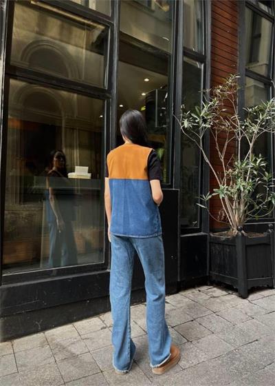 PARÇALI KOT YELEK (ÜST ATLAS) - Kahverengi