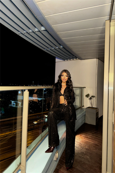 PUL PAYET 3 LÜ TAKIM - CEKET-BÜSTİYER-PANTOLON - Siyah