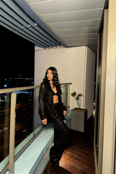 PUL PAYET 3 LÜ TAKIM - CEKET-BÜSTİYER-PANTOLON - Siyah