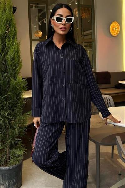 Palazzo Pantolonlu Çizgili Takım 10092