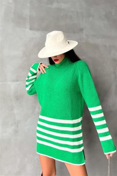 Palgen Çizgili Oversize Kazak 1195-09