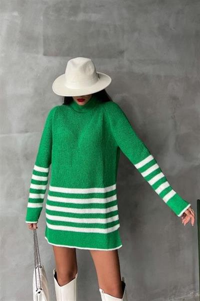 Palgen Çizgili Oversize Kazak 1195-09