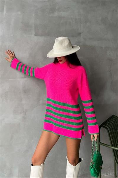 Palgen Çizgili Oversize Kazak 1195-09