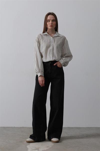 Parçalı Salaş Denim - Siyah