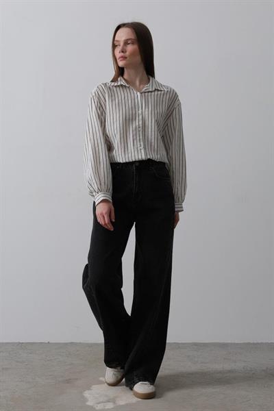 Parçalı Salaş Denim - Siyah