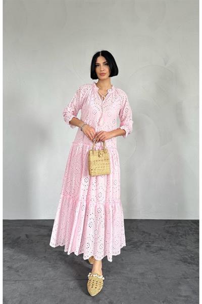 Pembe Dantelli New Elbise