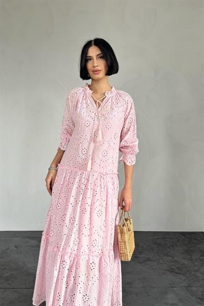 Pembe Dantelli New Elbise