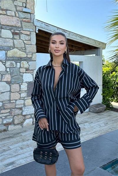 Piera Çizgili Şort Takım 9721-08