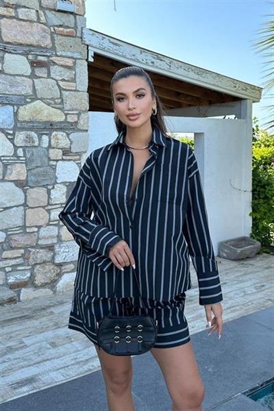 Piera Çizgili Şort Takım 9721-08