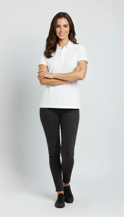 Pike Kumaş Düğmeli Yaka Regular Rahat Günlük Kısa Kol Tişört T-shirt - Beyaz